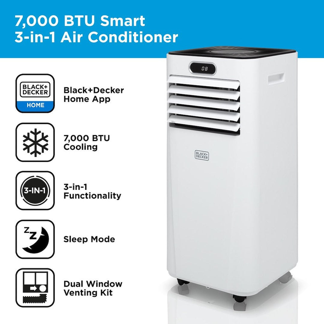 Black & Decker 7000BTU Smart Air Conditioner | BXAC40024GB Black and Decker Air Conditioner Euronics Ireland