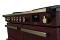Rangemaster Estel Deluxe 100 Induction range cooker in Bordeaux with Brass trim