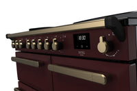 Rangemaster Estel Deluxe 100 Induction range cooker in Bordeaux with Brass trim