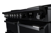 Rangemaster Estel Deluxe 100 Induction range cooker in Gloss Black with Chrome trim