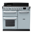 Rangemaster Estel Deluxe 100 Induction range cooker in Misty Blue with Chrome trim