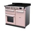 Rangemaster Estel Deluxe 100 Induction range cooker in Pale Pink with Chrome trim