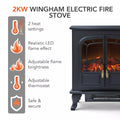 Warmlite Wingham WL46019 2kW electric stove fire feature and specification graphic