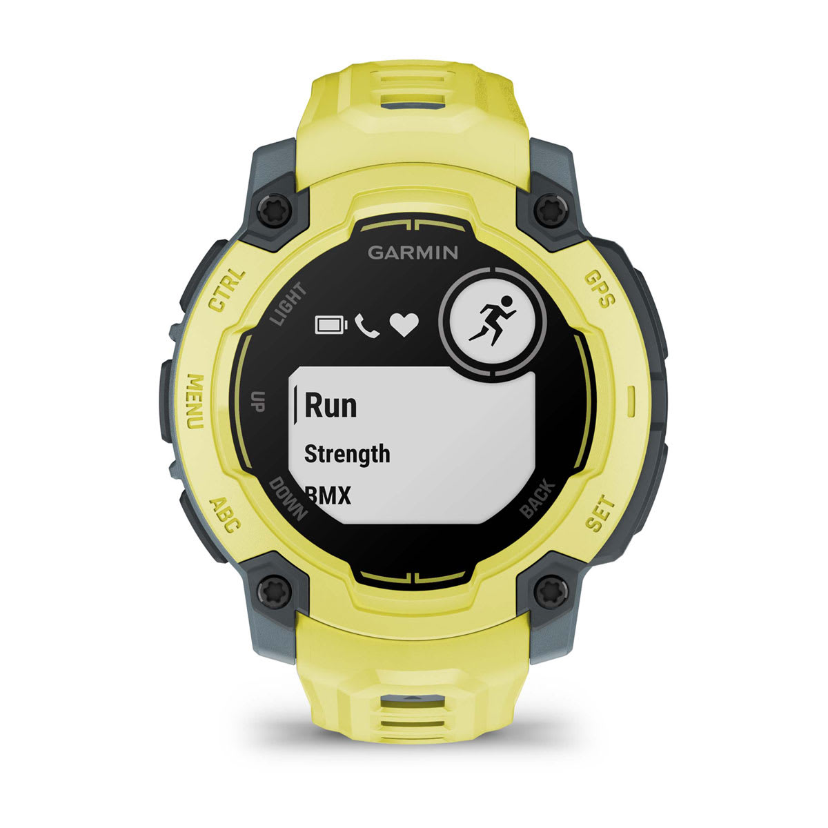 Garmin Instinct E 45mm Rugged GPS Smartwatch - front view, screen on