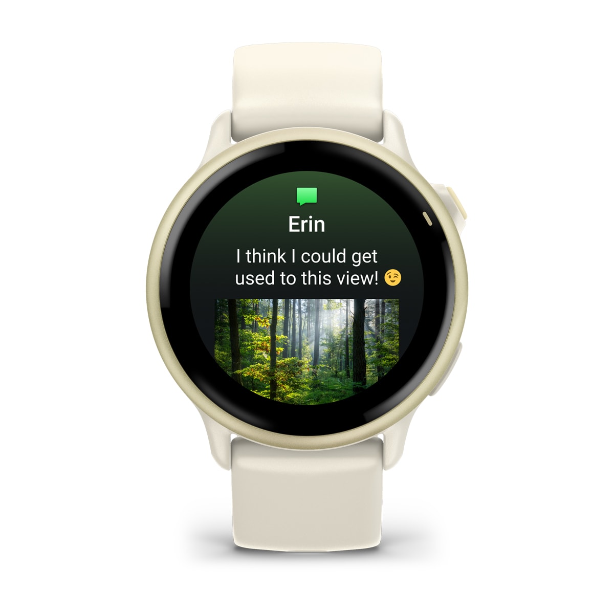 Garmin vivoactive 6 GPS Fitness Smartwatch - front view, screen on
