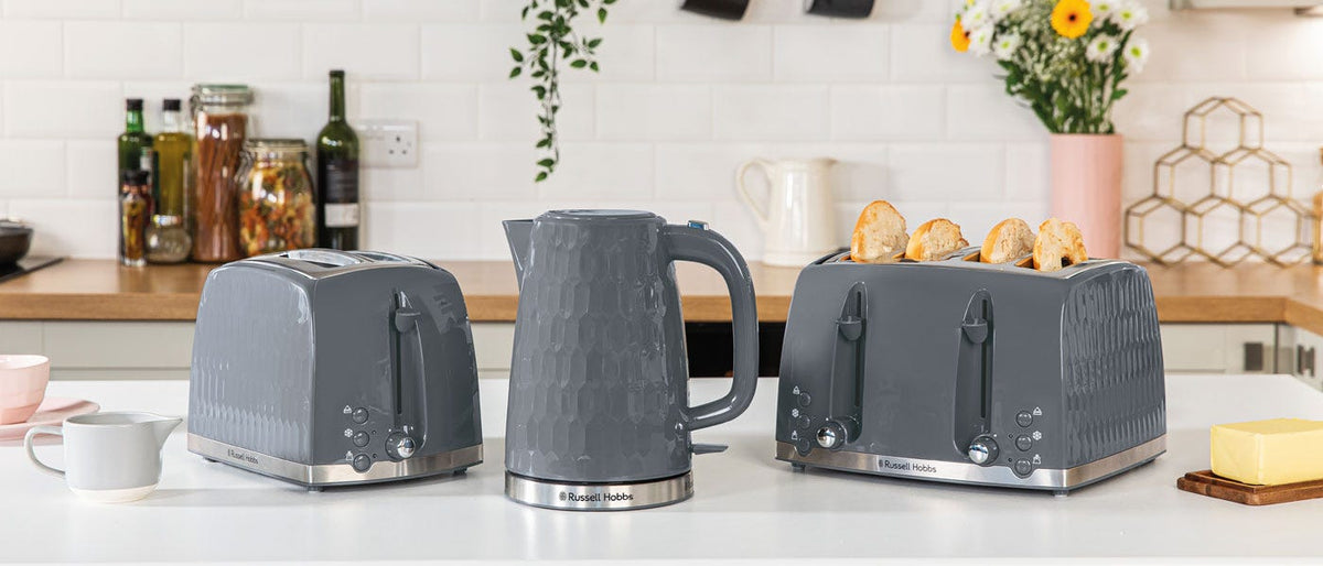 Russell Hobbs Honeycomb 1.7L Kettle 3000W - Grey - the Honeycomb family