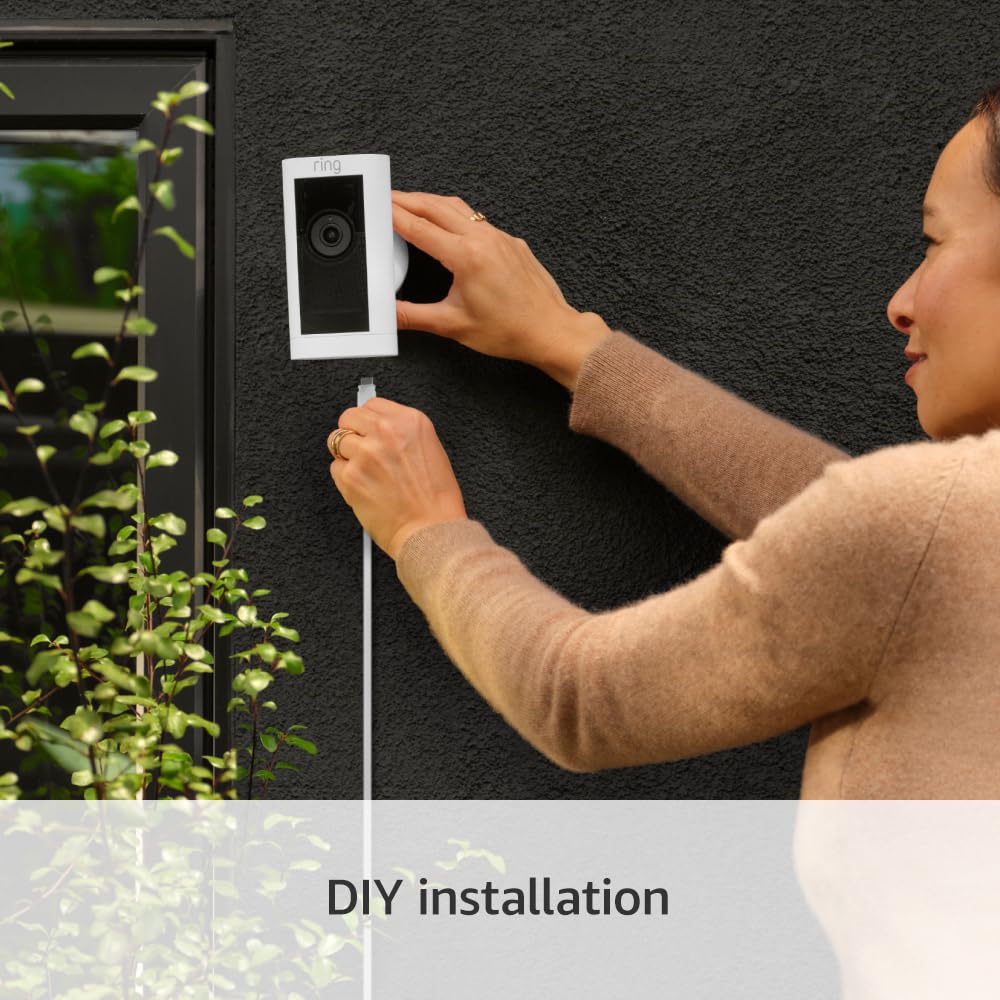 Ring Outdoor Camera Pro Plug-In Stick Up Cam Pro White | B09CJX4B8G Ring Euronics Ireland