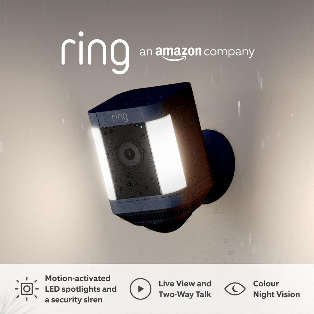 Ring Spotlight Cam Plus Battery Black | B09K1D35TK Ring Euronics Ireland