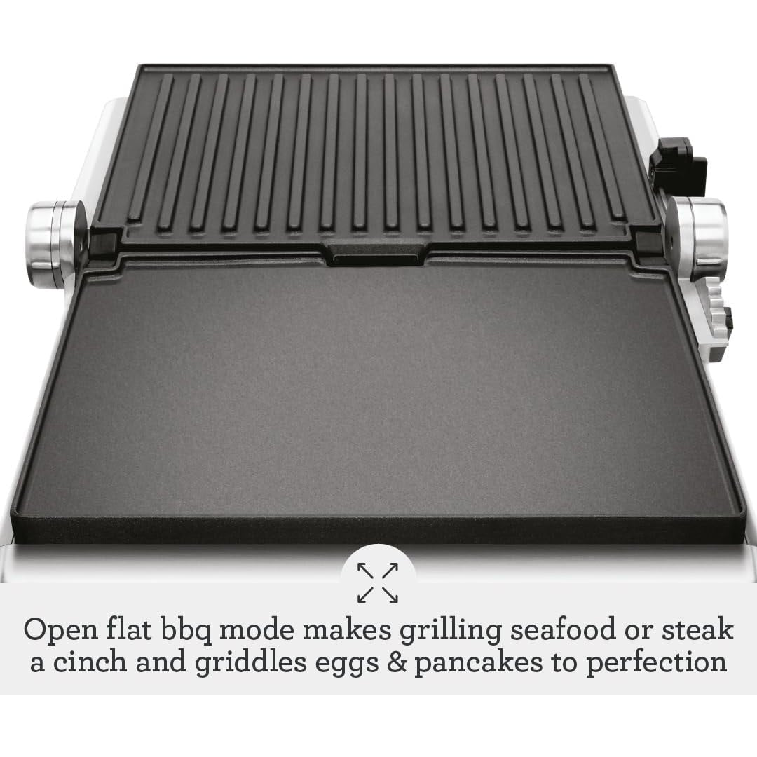Sage 2400W Cast Aluminium Non-stick Smart Grill Pro - Brushed Stainless Steel| BGR840BSS Sage Grill Euronics Ireland