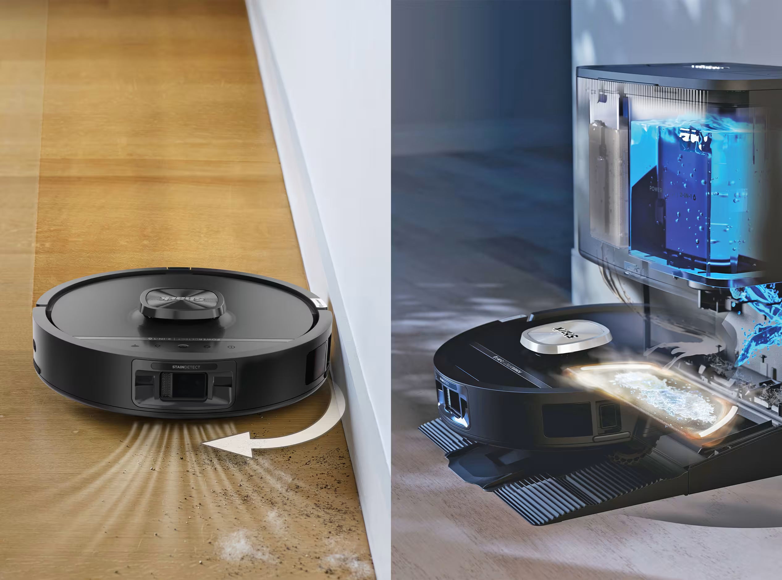 Shark PowerDetect UV Reveal 2-in-1 Robot Vacuum & Mop – Black | RV3000XEUK