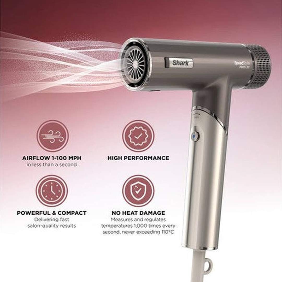 Shark SpeedStyle Pro FLEX 4-in-1 High-Velocity Hair Dryer System | HD542UK Shark Styling & Grooming Euronics Ireland
