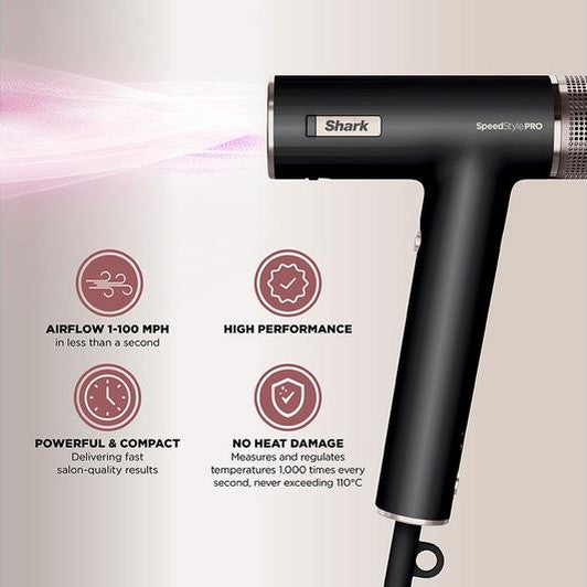SHARK SpeedStyle Pro HD731UK 3-in-1 Hair Dryer - Black | HD731UK SHARK Haircare Euronics Ireland