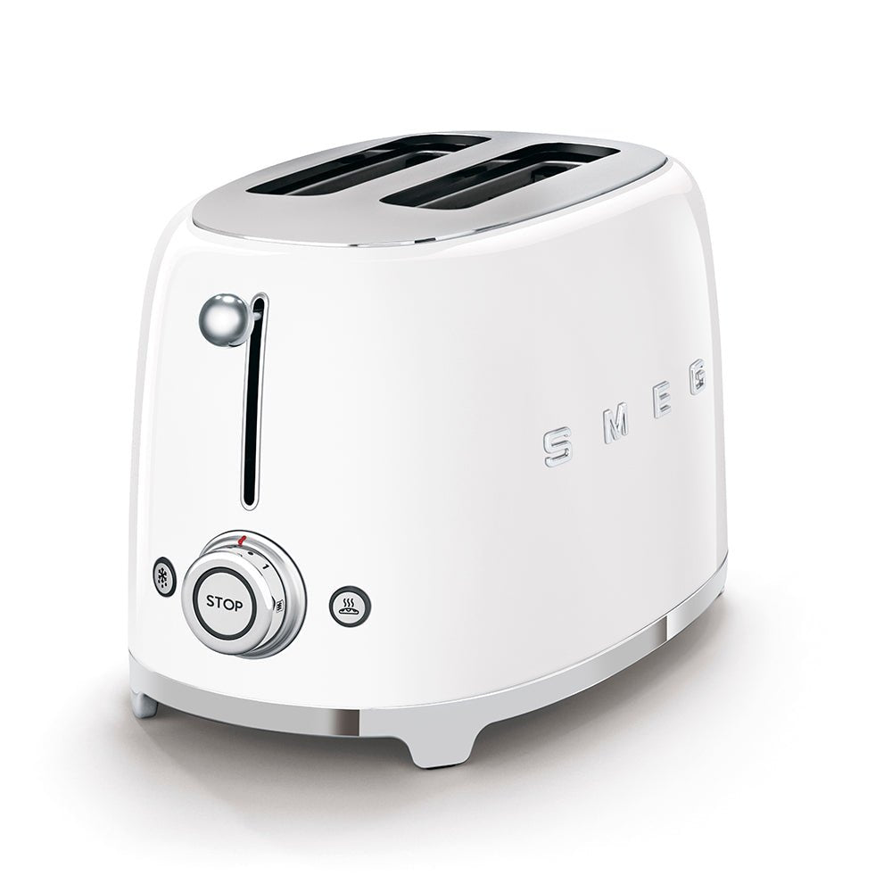 Smeg 50's Retro Style 2 Slice Toaster | White Smeg Toaster Euronics Ireland