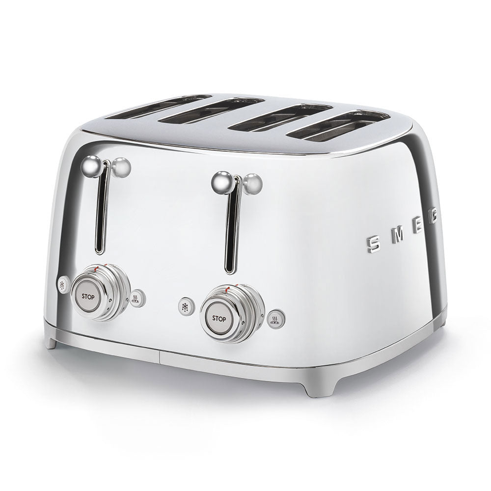 Smeg 50's Retro Style 4 Slice Silver Toaster | TSF03SSUK Smeg Toaster Euronics Ireland