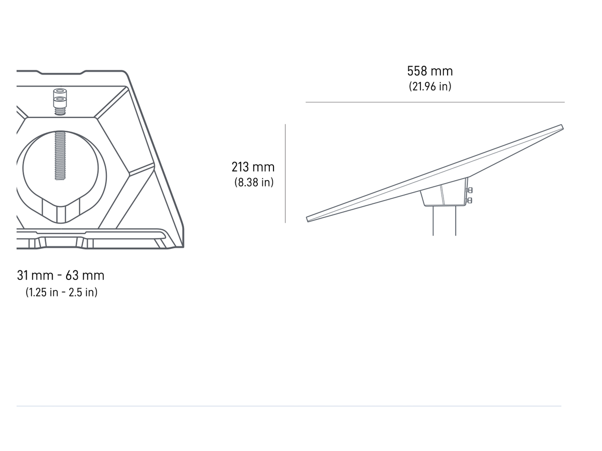 Starlink Standard Pipe Adapter Mount - dimensions