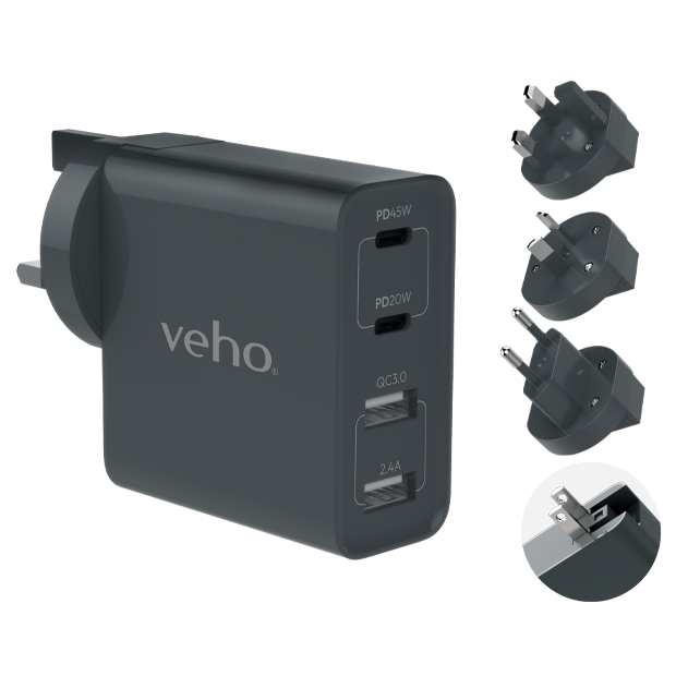 Veho TA-45 45W Multi-Region Universal USB Travel Charger | VAA-700-TA45