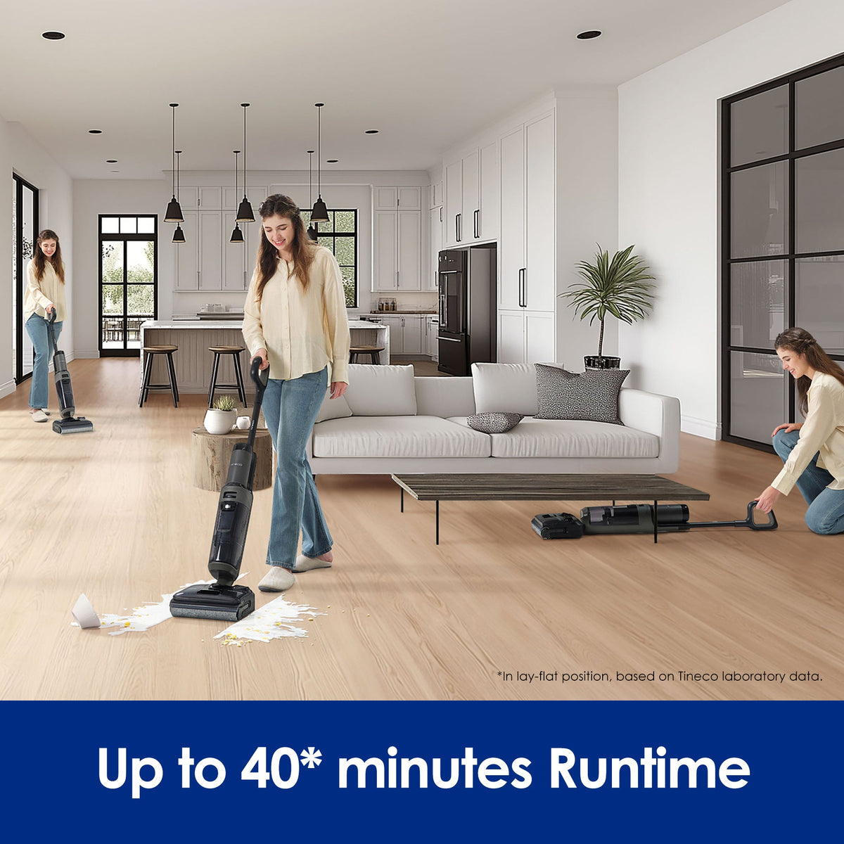 Tineco FLOOR ONE i6 Stretch Cordless Wet and Dry Vacuum Cleaner - in use