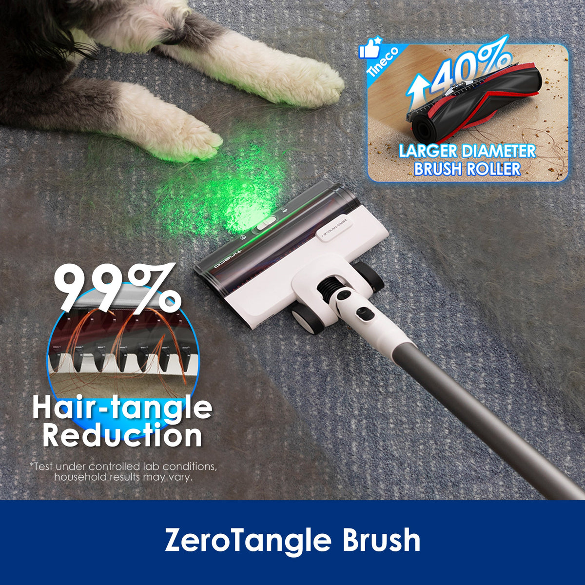 Tineco PURE ONE Station 5 Cordless Stick Vacuum with Self-Cleaning Station - ZeroTangle brush
