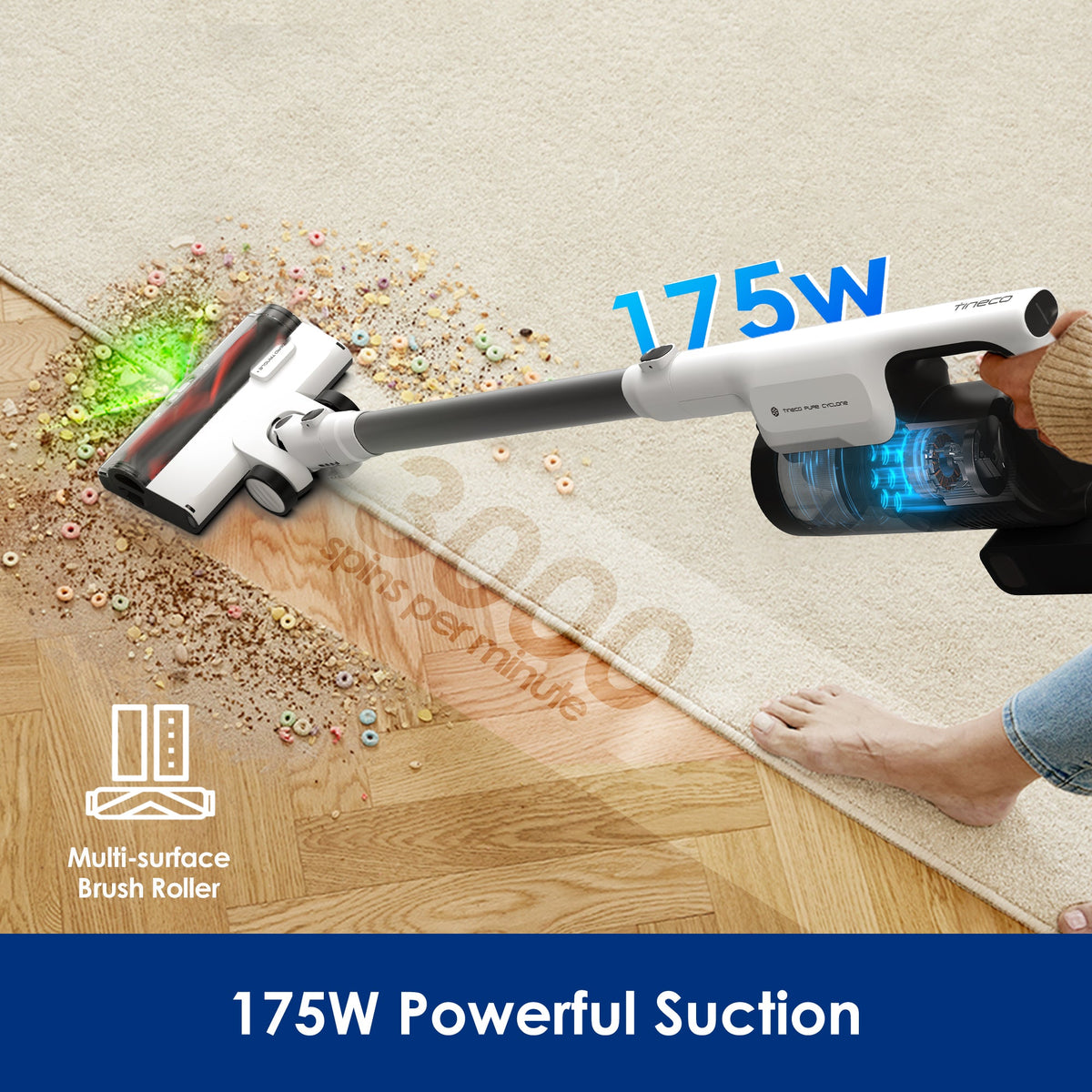 Tineco PURE ONE Station 5 Cordless Stick Vacuum with Self-Cleaning Station - 175W suction
