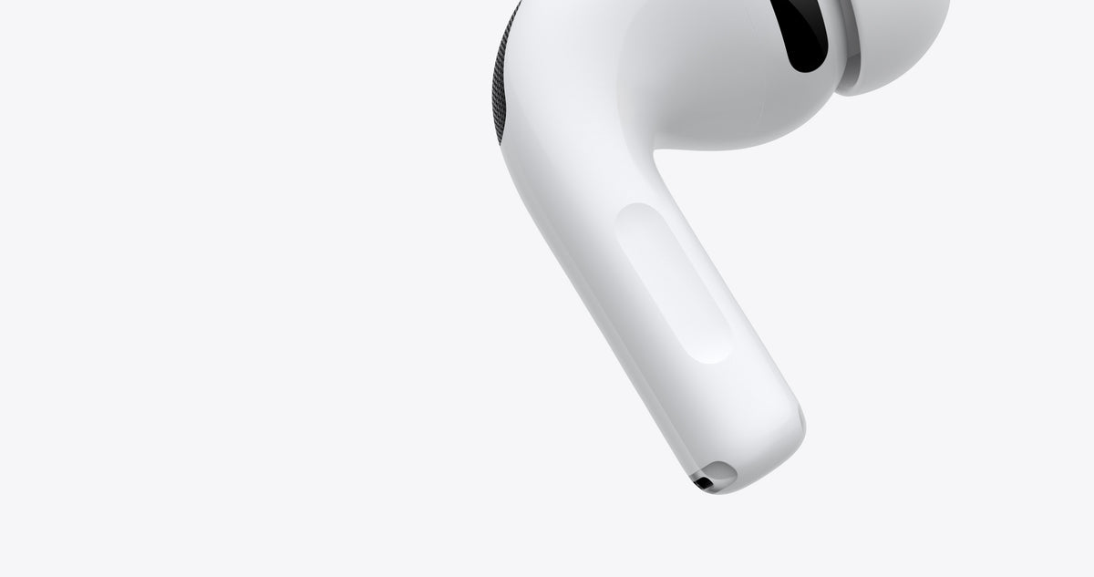 Apple AirPods Pro 3 Wireless Earbuds with MagSafe Charging Case - White - stem touch control close-up