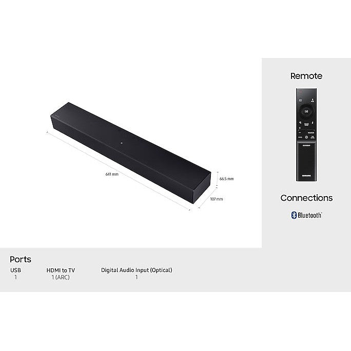 Samsung B400F B-Series 2.0-Channel Compact Soundbar | HW-B400F/XU
