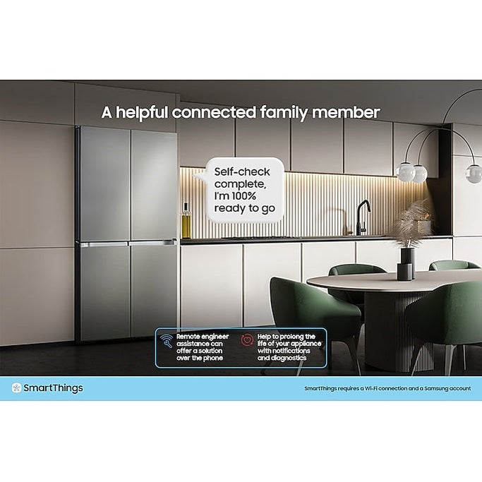 Samsung Family Hub™ AI Vision Inside French Style Smart Fridge Freezer - Real Stainless | RF65DG9H0ESR/EU Samsung American Fridge Freezer Euronics Ireland