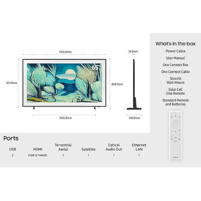 Samsung The Frame 65″ QLED 4K Vision AI Smart TV | QE65LS03FAUXXU