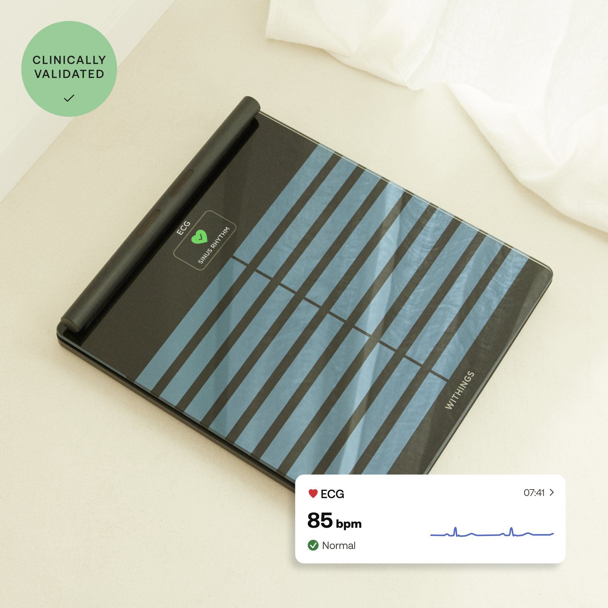 Withings Body Scan - Smart Scale with ECG, Body Composition & Segmental Analysis - Black | 78-WBS08-Black-All-Inter