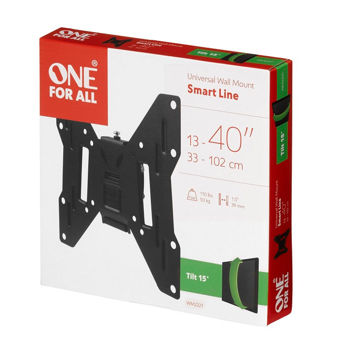 One For All Smart Wall Mount, Tilt, 13"-43", Max Load 50kg