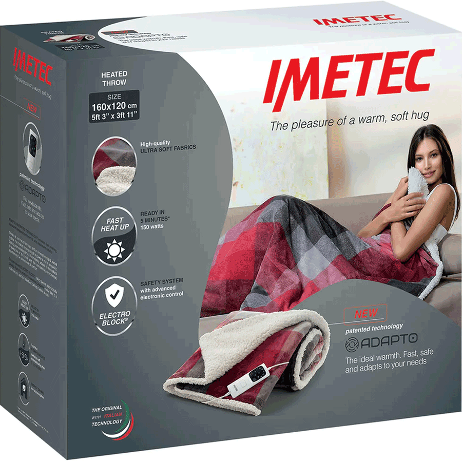 Imetec Heated Throw | Tartan Imetec Euronics Ireland