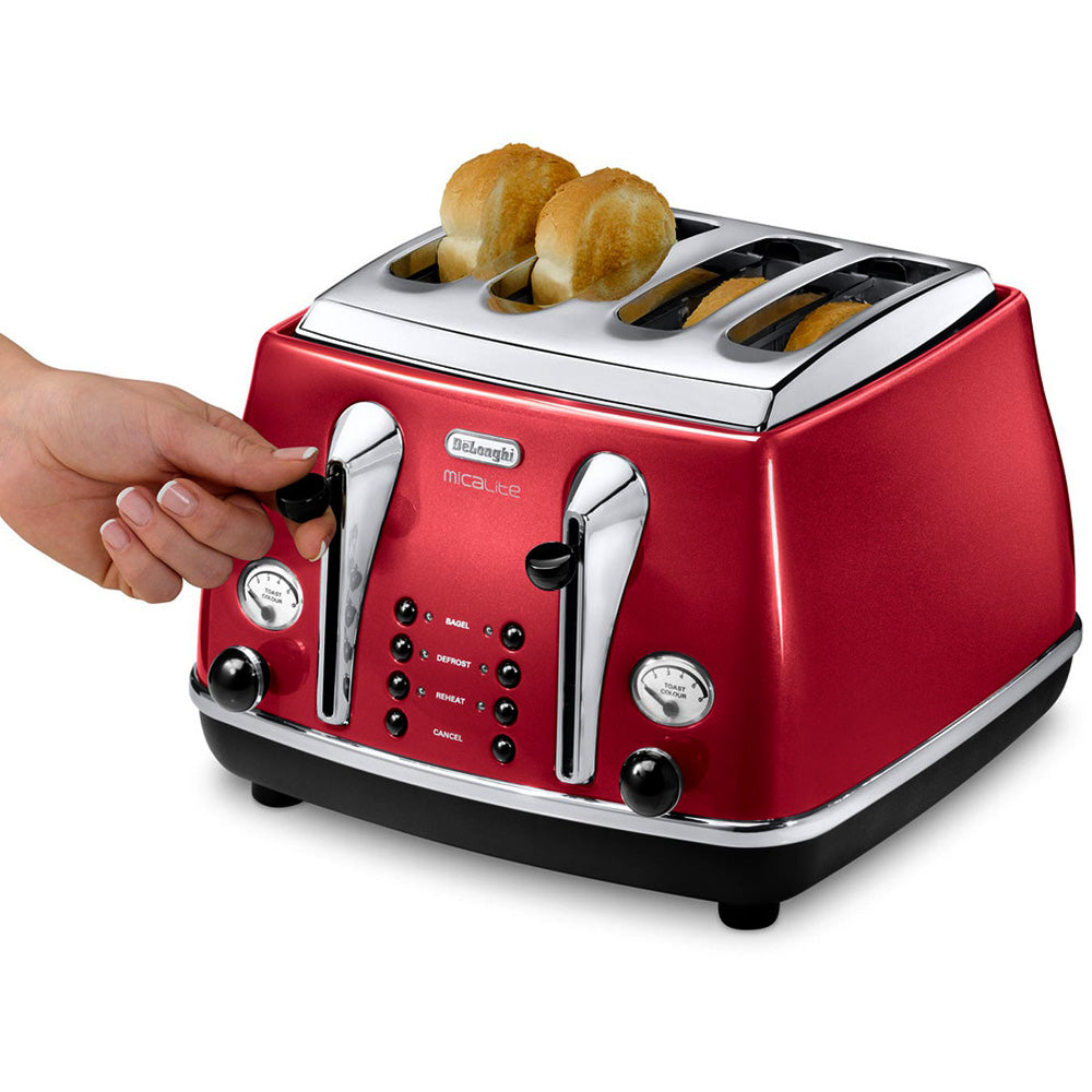 Delonghi 4 2025 slice toaster red