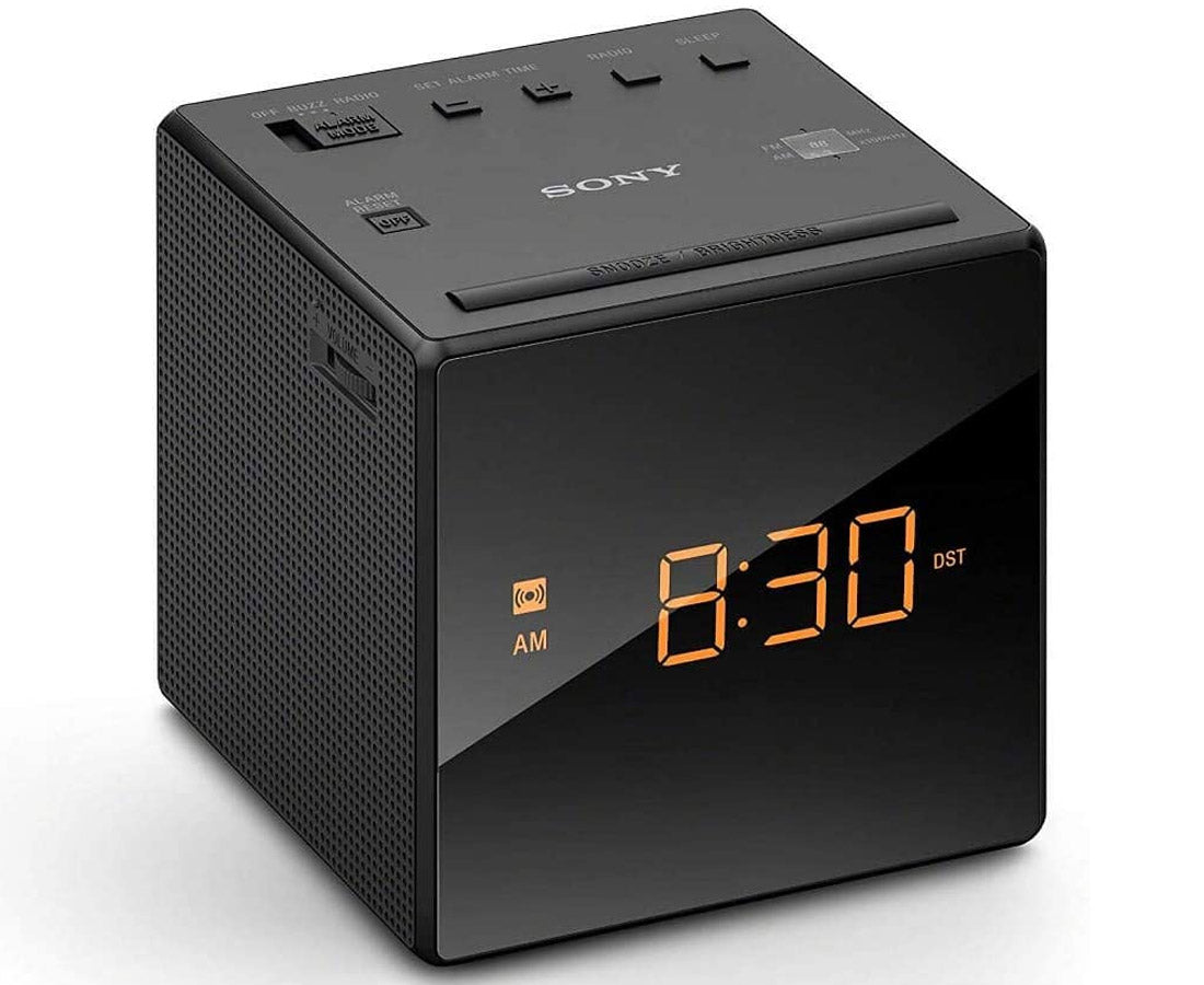 Sony Cube FM/AM Clock Radio with Dual Alarm Black