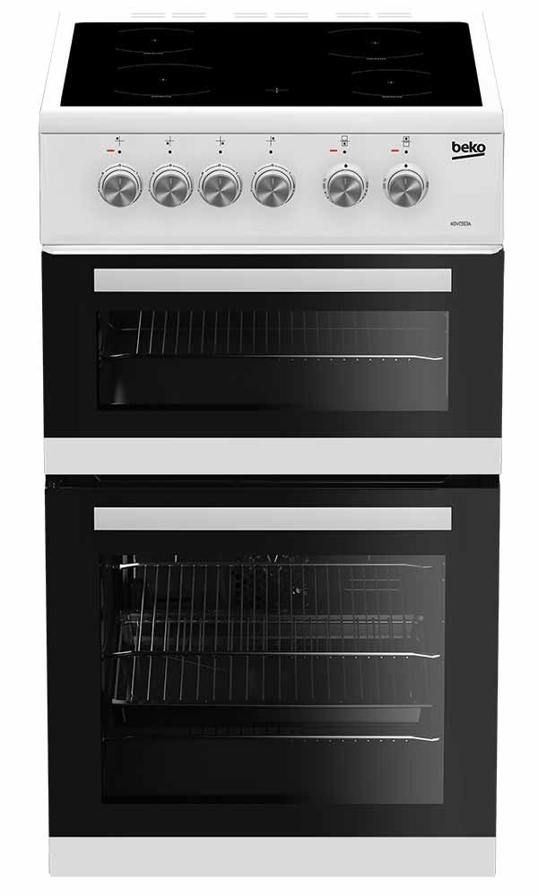 Beko 50cm Double Oven Electric Cooker KDVC563AW