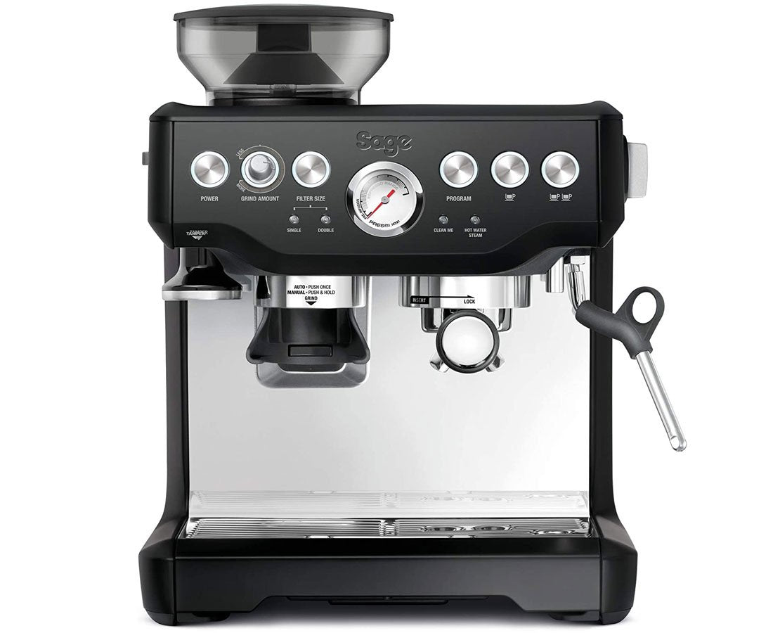 sage barista express coffee machine black