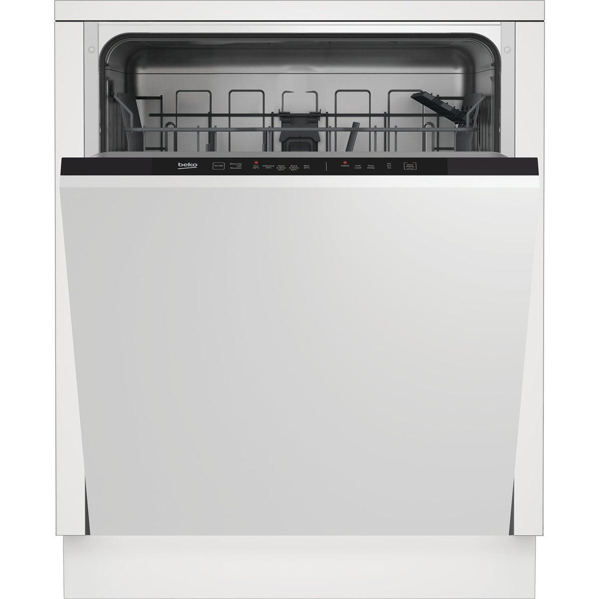 Beko 13 Place Integrated Dishwasher - Integrated - front view, full height