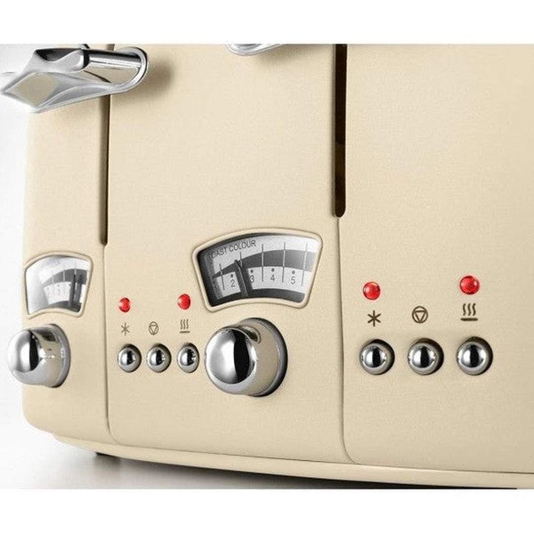 DeLonghi Argento Toaster | Flora Cream DeLonghi Toaster Euronics Ireland