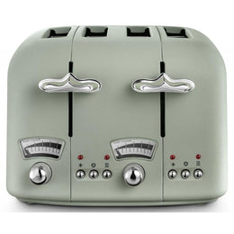 De'Longhi Argento Flora 4 Slice Toaster - Green | CT04.GR