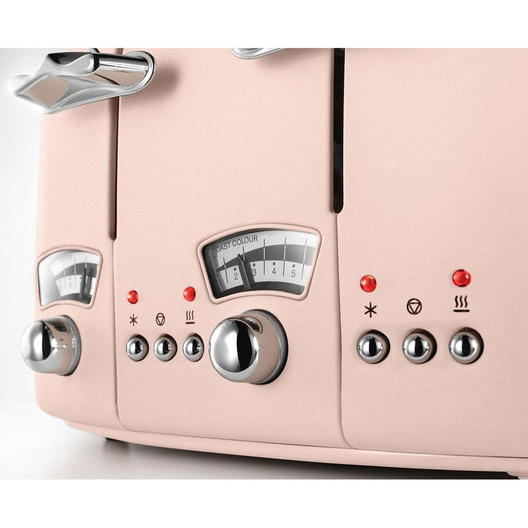 DeLonghi Argento Toaster | Flora Pink DeLonghi Toaster Euronics Ireland