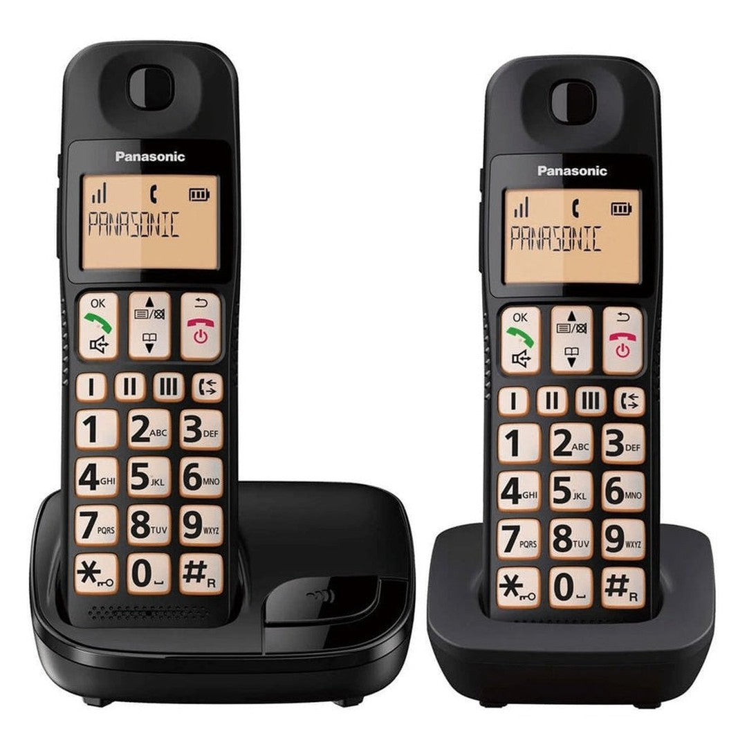 Panasonic KX-TGE112 Big Button Cordless Phone | Twin Pack Panasonic Telephone Euronics Ireland