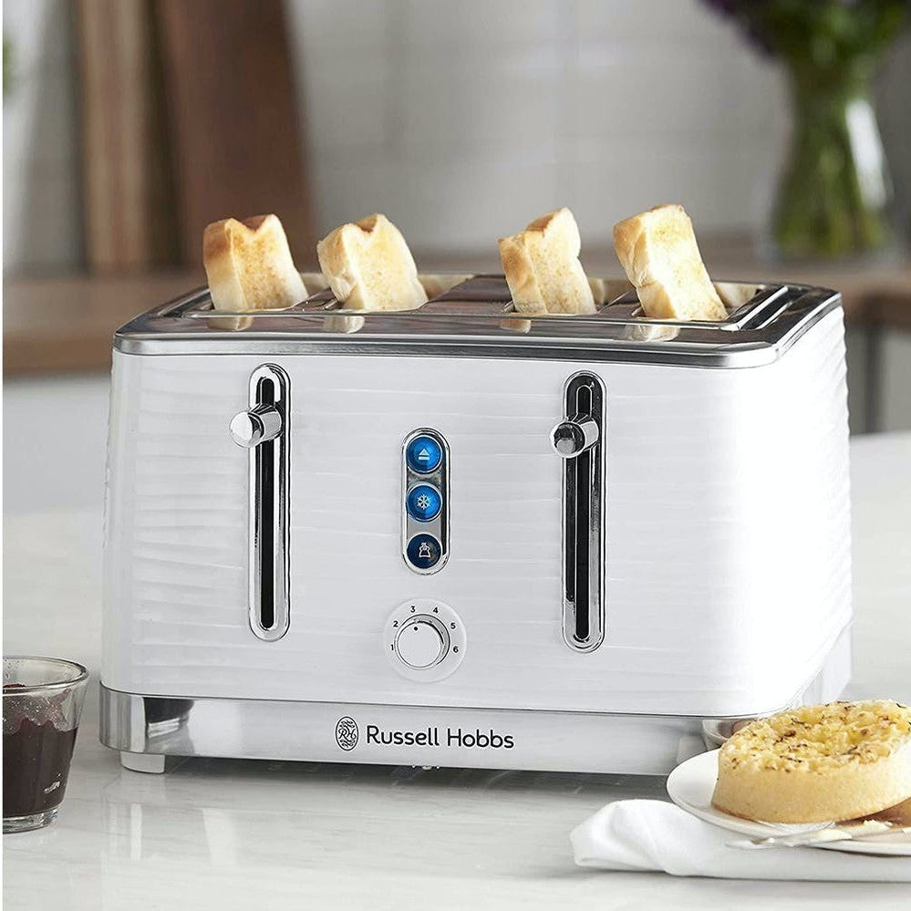 Russell Hobbs Inspire 4 Slice White Toaster | 24380 Russell Hobbs Toaster Euronics Ireland