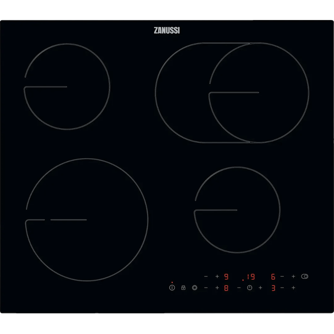 Zanussi 4 Zone Electric Ceramic Hob | Black Zanussi Hob Euronics Ireland