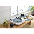 Audio-Technica AT-LP3XBT white turntable lifestyle view