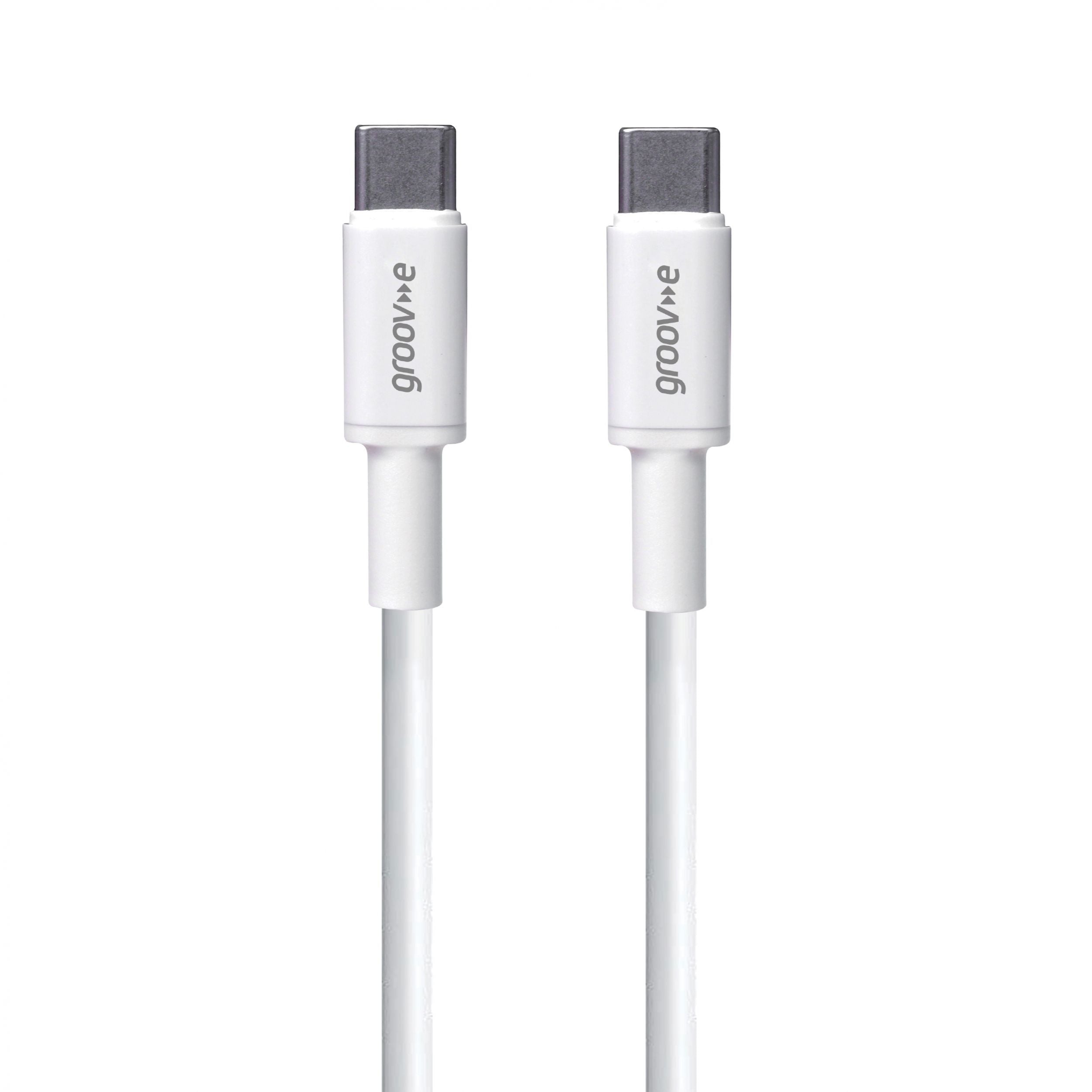 Groov-e USB-C to USB-C Charging Cable 3m White - official product image