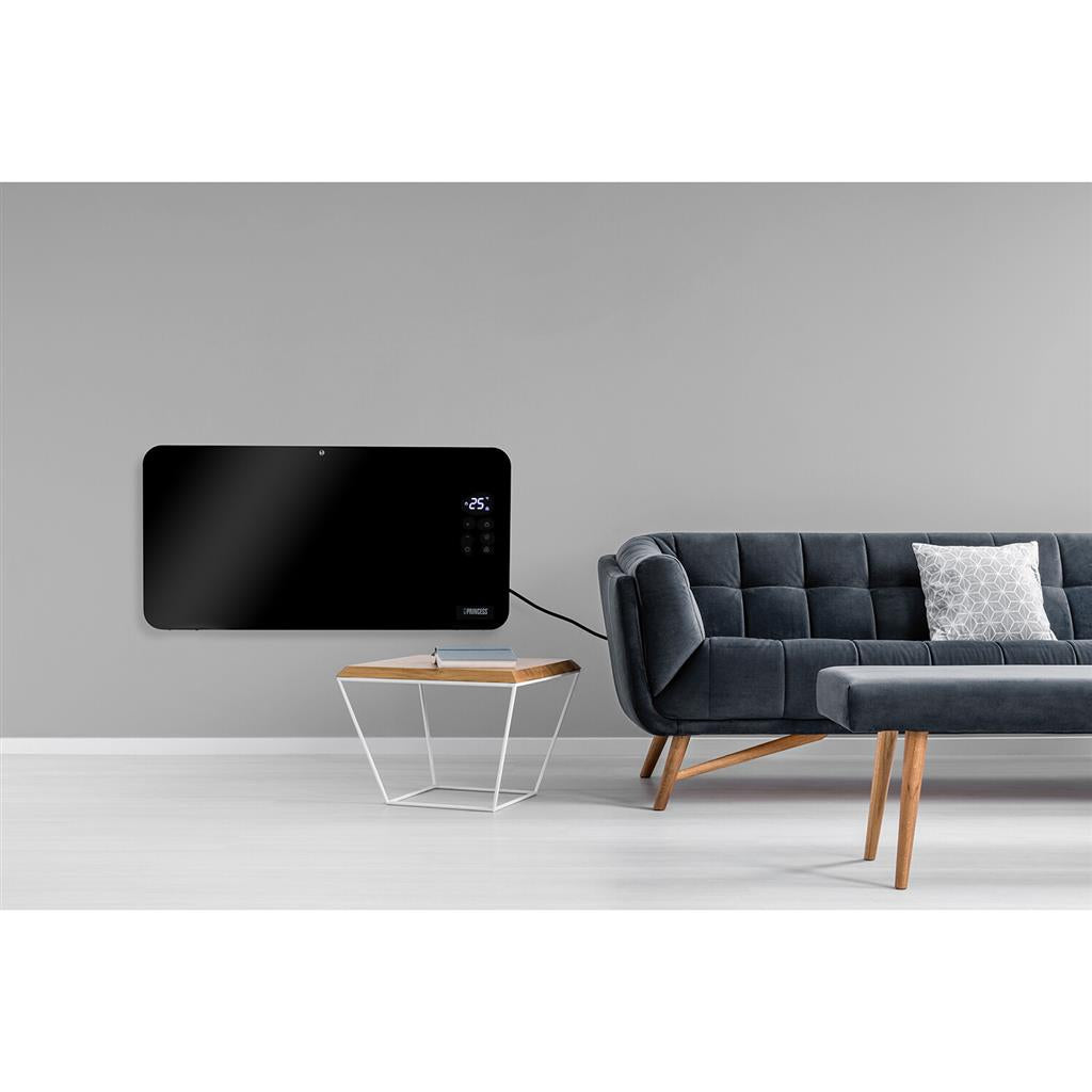 Princess 2000W Smart Glass Panel Heater - Black | 01.348201.02.001