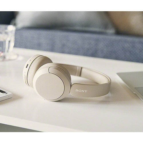 Sony WH-CH520 Wireless On-Ear Headphones - Beige - earcup controls detail