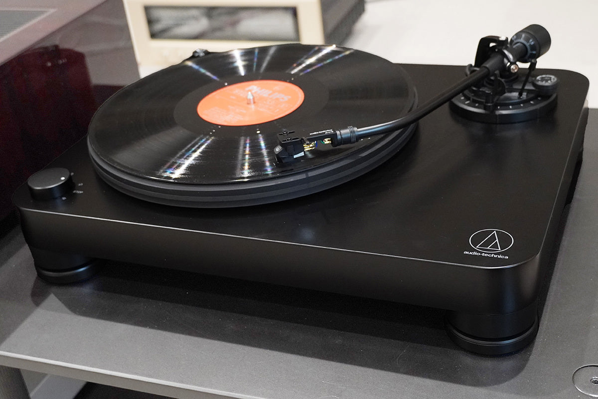Audio-Technica AT-LP7X black turntable lifestyle view