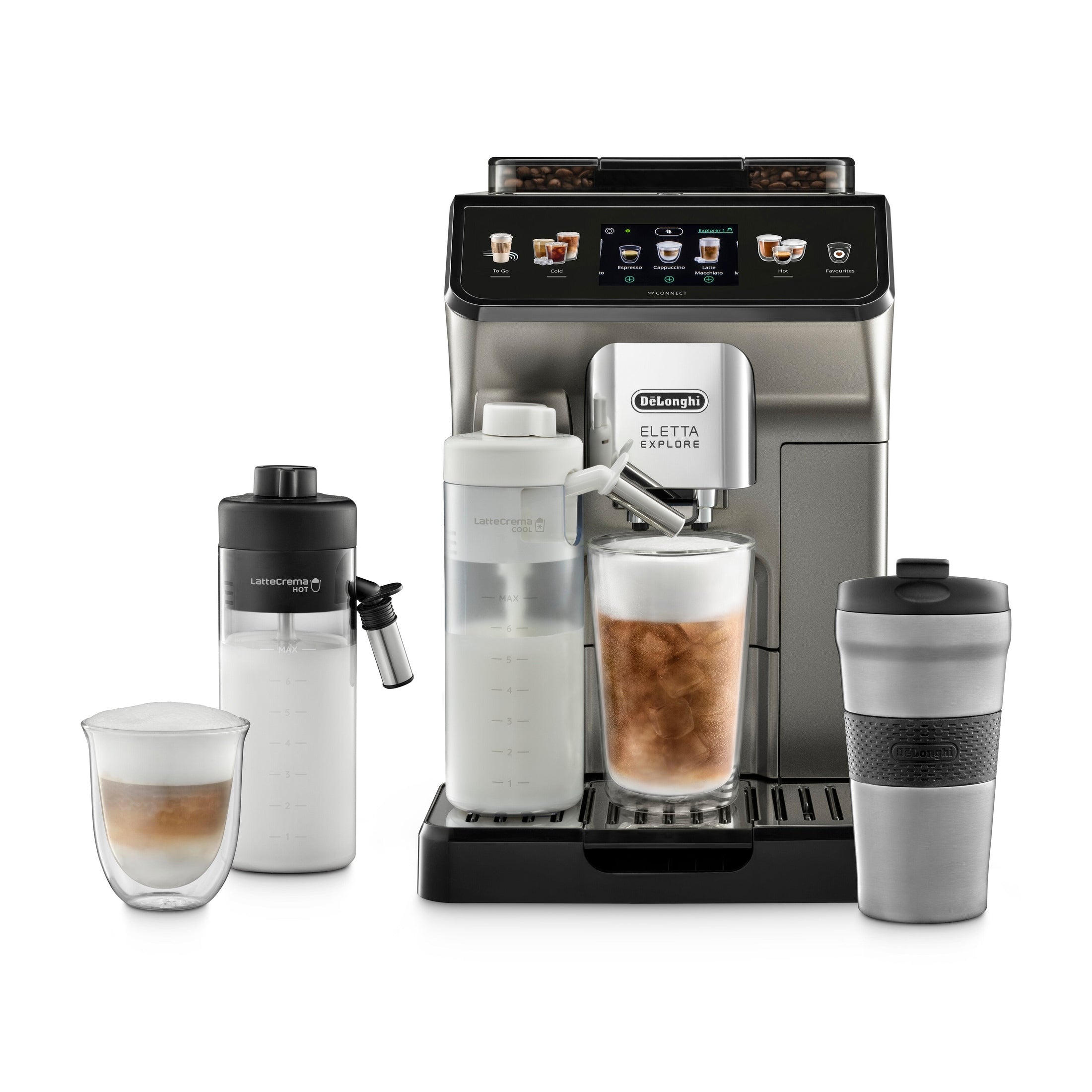DeLonghi Eletta Explore Fully Automatic Coffee Machine | ECAM450.86.T