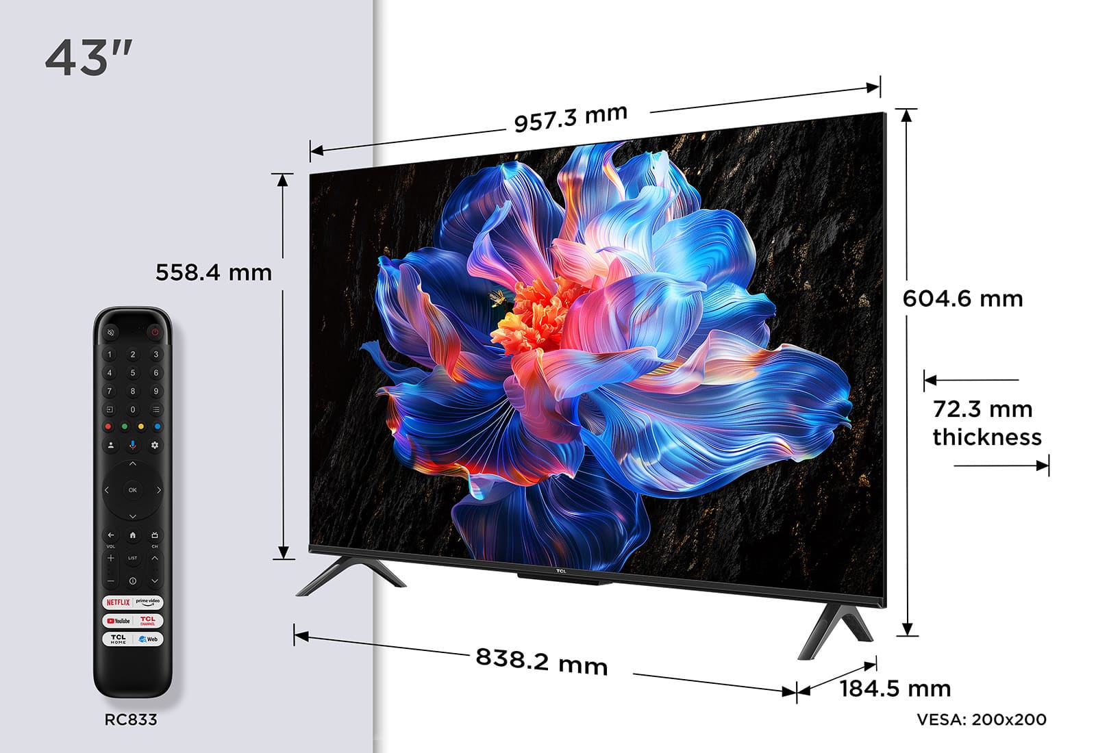 TCL 43" 4K Smart Google TV | 43V6C
