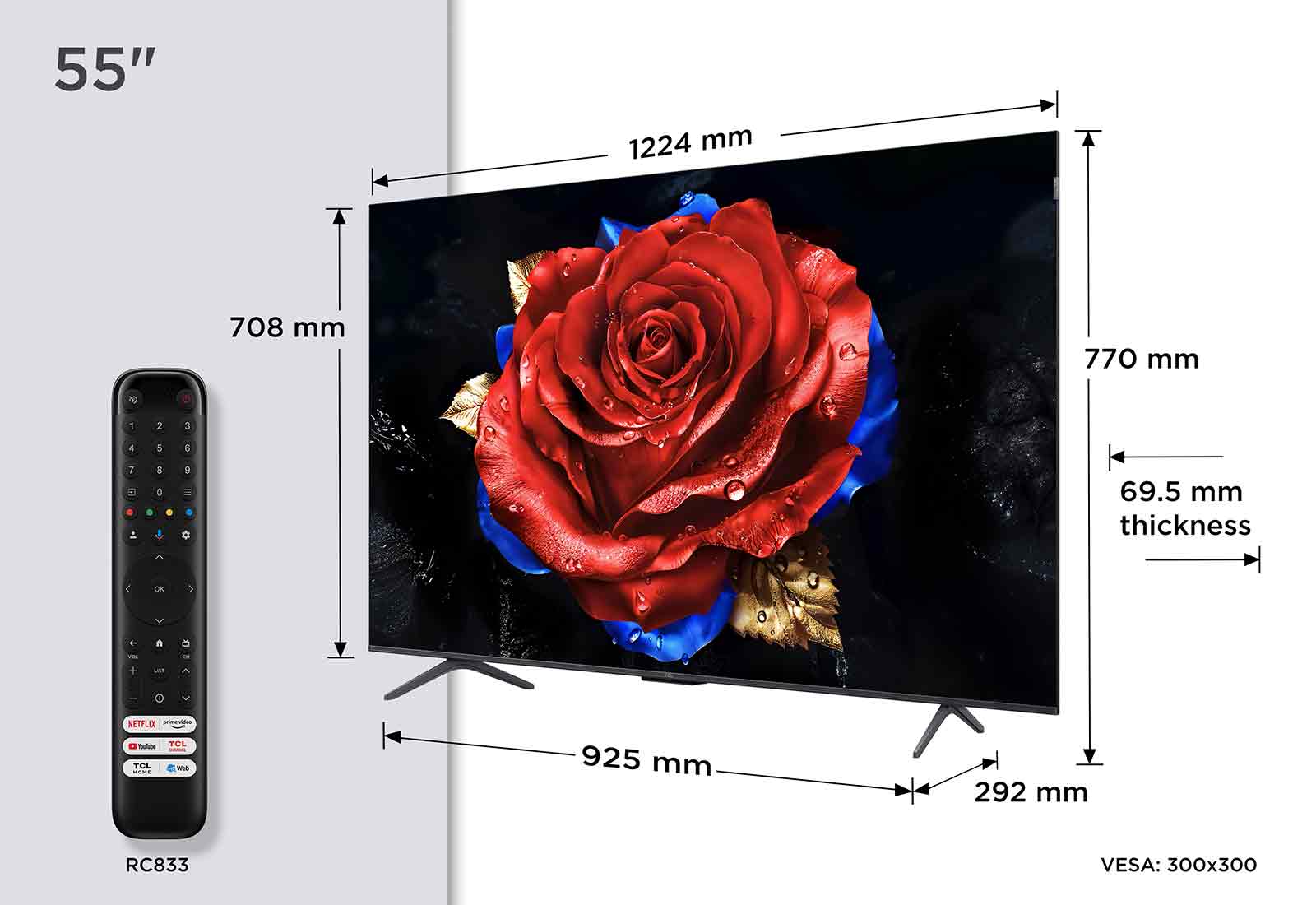TCL 55" 144Hz Smart Google TV | 55T8C