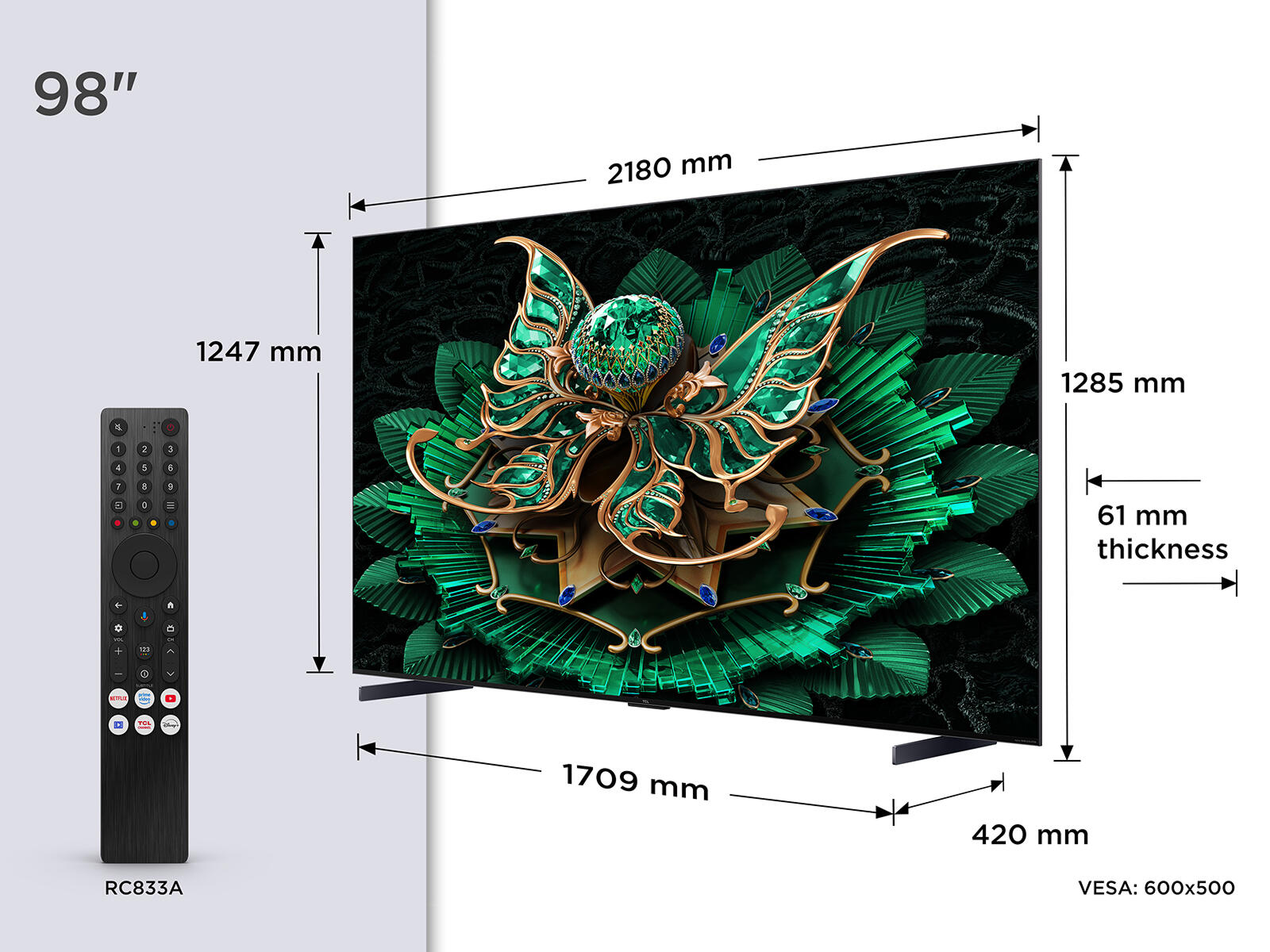 TCL 98"Mini LED with B&O Speakers | 98C7K